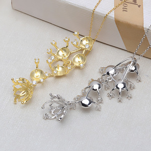Accessoires DIY pour femmes, pendentif en argent S925 avec perle baroque de 8 mm, 10 perles, composants de bijoux à suspension pneumatique - Product Image 5