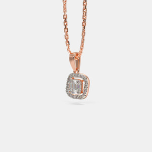 White Gold Pear Halo Lab Grown Diamond Pendant Necklace - Product Image 3