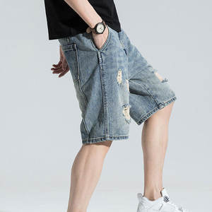 กางเกงยีนส์ขาสั้นผู้ชายดีไซน์เท่ห์ทันสมัย สไตล์ไฮสตรีท คุณภาพสูง รุ่นใหม่ล่าสุดสำหรับฤดูร้อน - Product Image 5