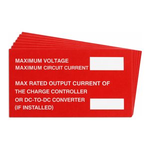 Étiquettes d'avertissement de tension maximale Brady Solar, autocollants adhésifs durables et imperméables pour systèmes solaires intérieurs et extérieurs - Product Image 3