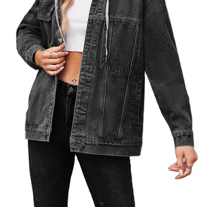 แจ็กเก็ตยีนส์มีฮู้ดสำหรับผู้ชายเสื้อแจ็กเก็ตยีนส์มีฮู้ดสำหรับผู้หญิงสไตล์อินเทรนด์ - Product Image 4