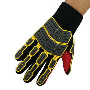 Gants de travail haute performance en cuir de vachette avec protection TPR contre les chocs, réduction des impacts élevés, pour le travail dans les champs pétrolifères, paume en coton - Product Image 2