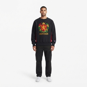 Sweat-shirt à col rond en mélange de coton, molleton à tissage inversé, coupe ample et carrée, motif écossais, streetwear, logo personnalisé sur le devant pour la génération Z, OEM - Product Image 1