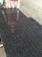 G654 Dalle de granit Excellente dalle de granit noir absolu pour les marches d'escalier Bon prix Granit noir Galaxy 30mm avec paillettes