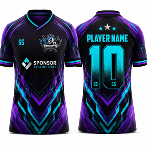 Venta al por mayor de camisetas de fútbol personalizables y modernas para hombre, conjunto de uniforme de fútbol, ropa deportiva ligera y transpirable para entrenamiento de equipo. - Product Image 1
