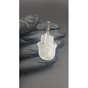 Colgante de Plata de Ley 925 con Moissanita Redonda de Corte Brillante VVS, Joyería Hip Hop Iced Out, Amuleto de la Suerte, Regalo Unisex - Product Image 5