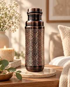 Juego de Botellas de Agua de Cobre Hechas a Mano, Modernas y de Lujo, Aptas para Lavavajillas y Microondas, Aisladas al Vacío, Inteligentes, a Prueba de Fugas, Personalizables, para Regalo - Product Image 6