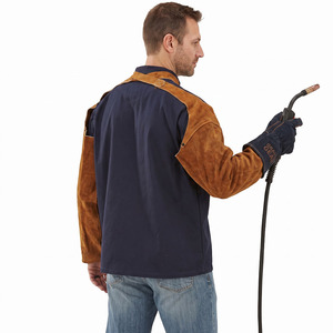 Mangas de Seguridad Industriales de Cuero Vacuno Reforzado de Alta Calidad, Resistentes al Calor, Nivel de Corte ANSI/ISEA 2, JNM SAFETY - Product Image 4