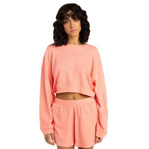 เสื้อฮู้ดครอปผู้หญิงสำหรับฤดูใบไม้ร่วงและฤดูหนาว ผ้าฝ้ายฟลีซ 100% ระบายอากาศได้ดี ซิปยาว แขนยาว แต่งตราสัญลักษณ์ - Product Image 2