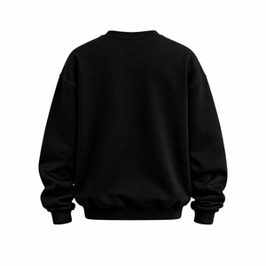 High Quality Customized Print Women 100% Cotton <b>Sweatshirt</b> Black Crew Neck Oversized Pullover Soft Fleece Casual Streetwear - Product Image 4