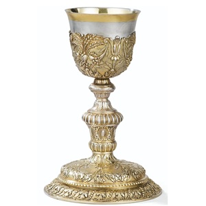 Unique Metal Chalice And Ciborium <b>Set</b> For Sacred Church Events With Polished Surface And Classic Religious Design - Product Image 1