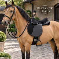 Ensemble de selle d'équitation d'endurance |   Selle de cheval synthétique anglaise avec bride, sangle et étriers pour l'équitation sur sentier et longue distance