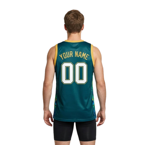 Peacock <b>Feather</b> Basketball Jersey Set for Men V Neck Sleeveless Sublimation Top & Plain Shorts with Custom Team Name and Numbers - Product Image 2
