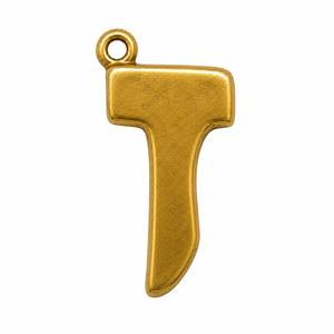 Dernier modèle de pendentif Zayin en laiton doré, charme de l'alphabet juif, accessoire de bijouterie - Product Image 4