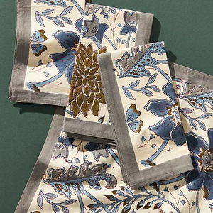 100% coton imprimé serviettes de table motifs décoratifs tissu doux tissu réutilisable finition élégante léger salle à manger classique - Product Image 1