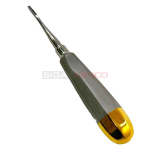 3mm Dental Extraction Root Tip Elevator Straight Hollow Handle Lightweight Gold Handle German Stainless Steel Medic Instruments - Product Image 5