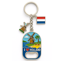 Cadeaux souvenirs de voyage Singapour – Porte-clés décapsuleur personnalisé en alliage de zinc, motif dessin animé mignon, impression UV, étanche