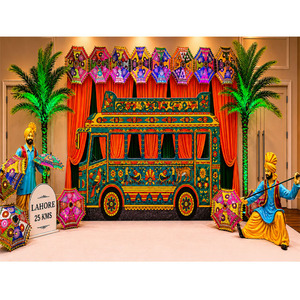 Decoración Vibrante para Fotomatón de Bodas Punjabi, Estatuas de Bienvenida para Entrada de Boda Punjabi, Estatuas de Jatt Punjabi de Tamaño Real para Bodas - Product Image 1