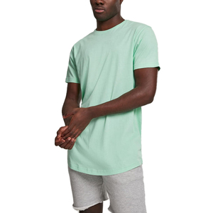 T-shirt à manches courtes pour homme, coupe classique, couleur unie, jersey en coton, vert menthe - Product Image 1