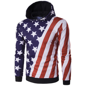 Sudadera con Capucha Personalizada con Bandera Americana, Impresión Digital 3D, 100% Poliéster, Secado Rápido, Estilo Holgado, Venta al Por Mayor - Product Image 1