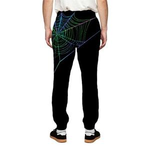 Custom Men's Printed Sweatpants <b>Elastic</b> <b>Waist</b> Drawstring Casual Joggers Green Leaf Logo Sublimation Transfer Print 100% Cotton - Product Image 4