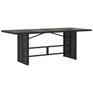 Juego de comedor de jardín de 9 piezas con cojines de ratán sintético negro - Product Image 5