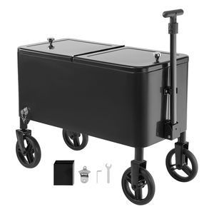 Carrello Frigo Portatile da 80 Litri con Maniglia Telescopica a 2 Stadi, 2 Ruote Girevoli, Tavolo Integrato per Spiaggia, Feste e Bar - Borsa Termica - Product Image 1