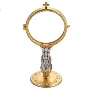 Nueva Monstranza de Latón de Alto Brillo, Monstranza Decorativa de Latón para Adoración Eucarística, Vaso Sagrado para Altar de Iglesia, Católica - Product Image 3