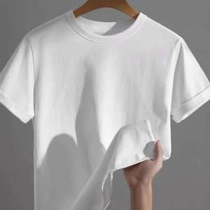 Camiseta de Algodón de Alta Calidad, Lisa, Cuello Redondo, con Logotipo Bordado, 200g 220g 240g, Camiseta de Algodón Grueso para Hombre - Product Image 1