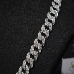 925 Sterling Silver VVS Moissanite <b>Iced</b> <b>Out</b> Cuban Link <b>Chain</b> Necklace Rhodium Plated Hip Hop Luxury Jewelry for Men & Women - Product Image 5