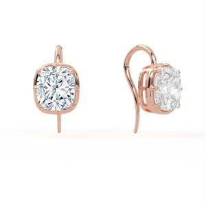 3ct cushion cut lab created <b>diamond</b> ear wire <b>dangles</b> 14k 18k solid gold 4 prong solitaire hanging pendants fine jewelry - Product Image 4