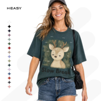 T-shirt à manches courtes col rond en fil double peigné longue fibre de 260 grammes, coupe décontractée, personnalisable avec impression sur mesure