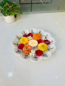 Urli de piedra hecho a mano con diseño floral incrustado para decoración del hogar, venta al por mayor al mejor precio - Product Image 3