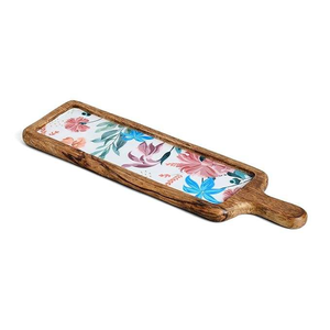 Luxury Classic Mango Wood Rectangular Serving Tray Premium Printed Eco-Friendly Dining Kitchen Plate Dish Snack <b>Camping</b> Platter - Product Image 1