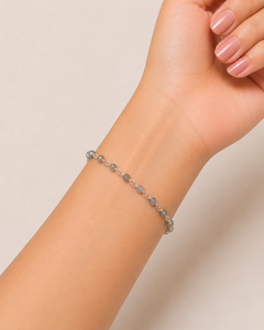 NaturalLabradorite <b>Beaded</b> <b>Bracelet</b> 925 Sterling Silver Minimalist Gemstone Jewelry, Handmade Red Stone <b>Bracelet</b> for Women. - Product Image 2