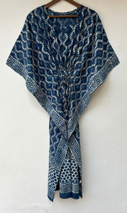 Nouveau Kaftan Indien Évasé à Col en V et Cordon de Serrage, Imprimé Animal, en Coton Doux, Longueur Intégrale, avec Dentelle, pour Plage et Demoiselle d'honneur, pour Femme - Product Image 2