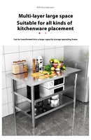 Vente Directe d'Usine de Plans de Travail de Cuisine Professionnels en Acier Inoxydable Table de Travail en Acier Inoxydable