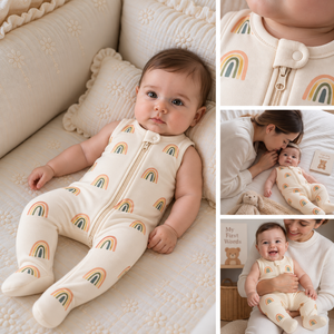 Baby Footie <b>Pajamas</b> Sleeveless Zipper <b>Romper</b> Newborn Infant Sleeper Bamboo Cotton Eco-Friendly Unisex Wholesale OEM ODM Custom - Product Image 2