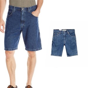 Blue Men's Denim <b>Work</b> <b>Jean</b> Shorts 100% Cotton Simple Style Knitted Waterproof Windproof Breathable Distressed Wash for Summer - Product Image 1