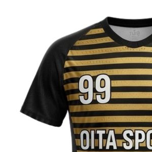 Maillot de handball rayé noir et jaune pour hommes, à manches courtes, en polyester, pour l'entraînement et les matchs sportifs, uniforme d'équipe - Product Image 3