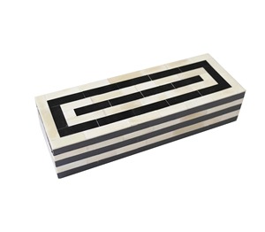 Handcrafted Bone Inlay Decorative <b>Storage</b> Box Set Geometric Striped Mosaic Pattern Jewelry Organizer Keepsake Boxes for Home Use - Product Image 4