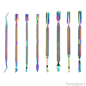 Pousse-cuticules professionnel double embout en acier inoxydable de haute qualité, outil de nettoyage en forme de cuillère, logo personnalisé, ensemble réutilisable pour manucure - Product Image 6