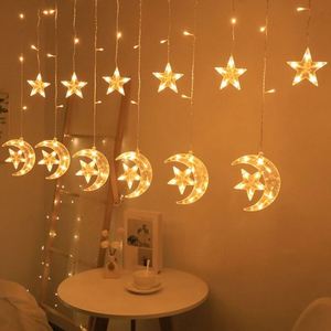 Fairy Ramadan Window <b>Led</b> Curtain <b>Star</b> Moon Light Mini PVC 100 Sheets IP65 for Room Festival Christmas Decoration - Product Image 1