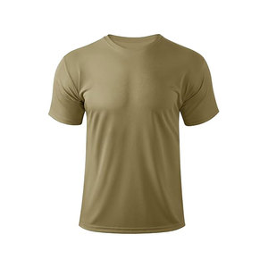 เสื้อยืดคอกลมแขนสั้นสีฟ้าอ่อนสำหรับผู้ชาย ทรงปกติ สีพื้น ผ้าถักลำลอง แห้งเร็ว โพลีเอสเตอร์ - Product Image 3