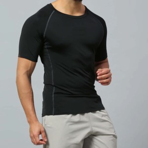 T-shirts de sport pour hommes en tricot avec logo personnalisé - Séchage rapide, légers, vêtements de sport tendance - Product Image 2