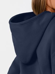 Sudaderas con capucha extragrandes de algodón liso de alta calidad personalizadas al por mayor para mujer, sudadera extragrande para mujer, antiencogimiento, deportiva - Product Image 3