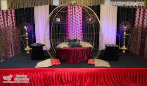 Siège de mariage arabe Mehndi, scène de mariage, siège de mariée pour cérémonie Haldi, événement de mariage Punjabi, configuration de siège Mehndi - Product Image 4