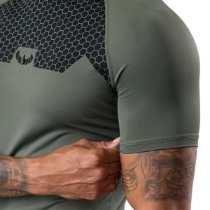 Camiseta Deportiva de Compresión de Manga Corta Verde Oliva para Hombre, Ropa Deportiva para Gimnasio, Entrenamiento, Fitness, Running - Product Image 6