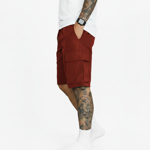 Pantalones cortos de hombre de algodón de color liso, estilo casual, tipo cargo, de media longitud, ajustados, de talla grande, con 6 bolsillos, ¡los más vendidos! - Product Image 2