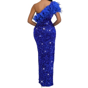 Nuevos Vestidos de Fiesta para Mujer con Lentejuelas, Abertura Alta y Hombro Diagonal - Product Image 3